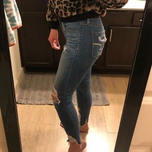 American Eagle super skinny, raw hem jeans. Size 2